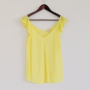 NWOT Stitch Fix yellow flutter sleeve top